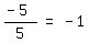 matrix%281%2C3%2C+%28-+5%29%2F5%2C+%22=%22%2C+-+1%29