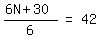 matrix%281%2C3%2C+%286N+%2B+30%29%2F6%2C+%22=%22%2C+42%29