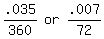 matrix%281%2C3%2C+.035%2F360%2C+or%2C+.007%2F72%29