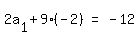 matrix%281%2C3%2C+2a%5B1%5D+%2B+9%28-+2%29%2C+%22=%22%2C+-+12%29