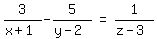 matrix%281%2C3%2C+3%2F%28x+%2B+1%29+-+5%2F%28y+-+2%29%2C+%22=%22%2C+1%2F%28z+-+3%29%29%29