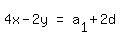 matrix%281%2C3%2C+4x++-++2y%2C+%22=%22%2C+a%5B1%5D+%2B+2d%29