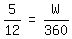 matrix%281%2C3%2C+5%2F12%2C+%22=%22%2C+W%2F360%29