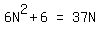 matrix%281%2C3%2C+6N%5E2+%2B+6%2C+%22=%22%2C+37N%29
