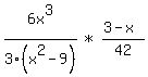 matrix%281%2C3%2C+6x%5E3%2F3%28x%5E2+-+9%29%2C+%22%2A%22%2C+%283+-+x%29%2F42%29