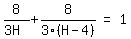 matrix%281%2C3%2C+8%2F%283H%29+%2B+8%2F3%28H+-+4%29%2C+%22=%22%2C+1%29