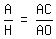 matrix%281%2C3%2C+A%2FH%2C+%22=%22%2C+AC%2FAO%29