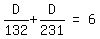 matrix%281%2C3%2C+D%2F132+%2B+D%2F231%2C+%22=%22%2C+6%29