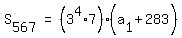 matrix%281%2C3%2C+S%5B567%5D%2C+%22=%22%2C+%283%5E4+%2A+7%29%28a%5B1%5D+%2B+283%29%29