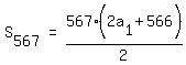 matrix%281%2C3%2C+S%5B567%5D%2C+%22=%22%2C+567%282a%5B1%5D+%2B+566%29%2F2%29