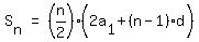 matrix%281%2C3%2C+S%5Bn%5D%2C+%22=%22%2C+%28n%2F2%29%282a%5B1%5D+%2B+%28n+-+1%29d%29%29%29
