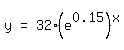 matrix%281%2C3%2C+y%2C+%22=%22%2C+32%28e%5E0.15%29%5Ex%29