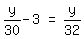 matrix%281%2C3%2C+y%2F30+-+3%2C+%22=%22%2C+y%2F32%29