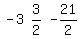matrix%281%2C3%2C-3%2C3%2F2%2C-21%2F2%29