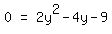 matrix%281%2C3%2C0%2C%22=%22%2C2y%5E2-4y-9%29