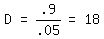 matrix%281%2C5%2C+D%2C+%22=%22%2C+.9%2F.05%2C+%22=%22%2C+18%29