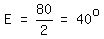 matrix%281%2C5%2C+E%2C+%22=%22%2C+80%2F2%2C+%22=%22%2C+40%5Eo%29