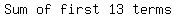 matrix%281%2C5%2CSum%2Cof%2Cfirst%2C13%2Cterms%29