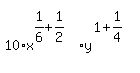 matrix%282%2C1%2C%22%22%2C10%2Ax%5E%281%2F6%2B1%2F2%29%2Ay%5E%281%2B1%2F4%29%29