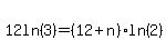 matrix%282%2C1%2C%22%22%2C12ln%283%29=%2812%2Bn%29ln%282%29%29