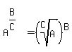 matrix%282%2C1%2C%22%22%2CA%5E%28B%2FC%29+=%28root%28C%2CA%29%29%5EB%29