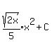 matrix%282%2C1%2C%22%22%2Cexpr%28sqrt%282x%29%2F5%29x%5E2%2BC%29