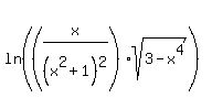 matrix%282%2C1%2C%22%22%2Cln%28%28x%2F%28x%5E2%2B1%29%5E2%29+sqrt%283-x%5E4%29++%29%29