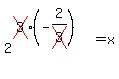 matrix%282%2C1%2C+%22+%22%2C+2%5E%28cross%283%29%28-+2%2Fcross%283%29%29%29%29+=+x