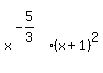 matrix%282%2C1%2C+%22+%22%2C+x%5E%28-+5%2F3%29%28x+%2B+1%29%5E2%29