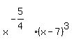matrix%282%2C1%2C+%22+%22%2C+x%5E%28-+5%2F4%29%28x+-+7%29%5E3%29