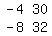 matrix%282%2C2%2C-4%2C30%2C-8%2C32%29