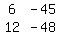 matrix%282%2C2%2C6%2C-45%2C12%2C-48%29