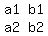 matrix%282%2C2%2Ca1%2Cb1%2Ca2%2Cb2%29