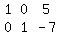 matrix%282%2C3%2C1%2C0%2C5%2C0%2C1%2C-7%29