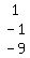 matrix%283%2C1%2C1%2C-1%2C-9%29