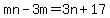 mn-3m=3n%2B17