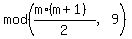 mod%28%28m%2A%28m%2B1%29%29%2F2%2C9%29