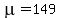 mu=149