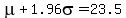 mu+%2B+1.96sigma+=+23.5