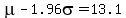 mu+-+1.96sigma=+13.1