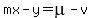 mx-y=mu-v