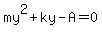 my%5E2%2Bky-A=0