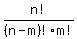 n%21%2F%28n-m%29%21m%21