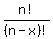 n%21%2F%28n-x%29%21