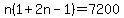 n%281%2B2n-1%29=7200