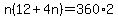 n%2812%2B4n%29=360%2A2