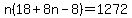 n%2818%2B8n-8%29=1272