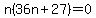 n%2836n%2B27%29=0