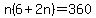 n%286%2B2n%29=360