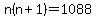 n%28n%2B1%29=1088